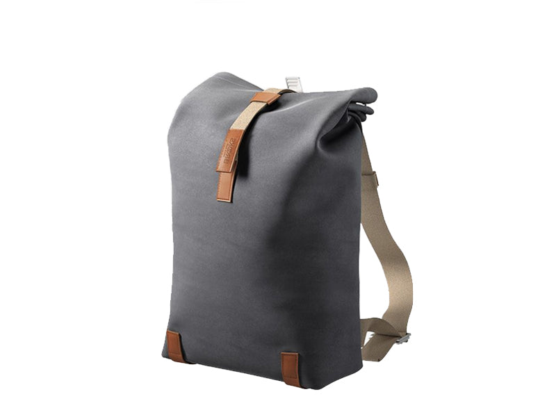brooks england pickwick small leather-trimmed cotton-canvas backpack Cotton Canvas Grey Brown KRIOSWEAR The backpack has a secret pocket on the bottom and an extra pocket on the back Brooks England Pickwick 26l Backpack