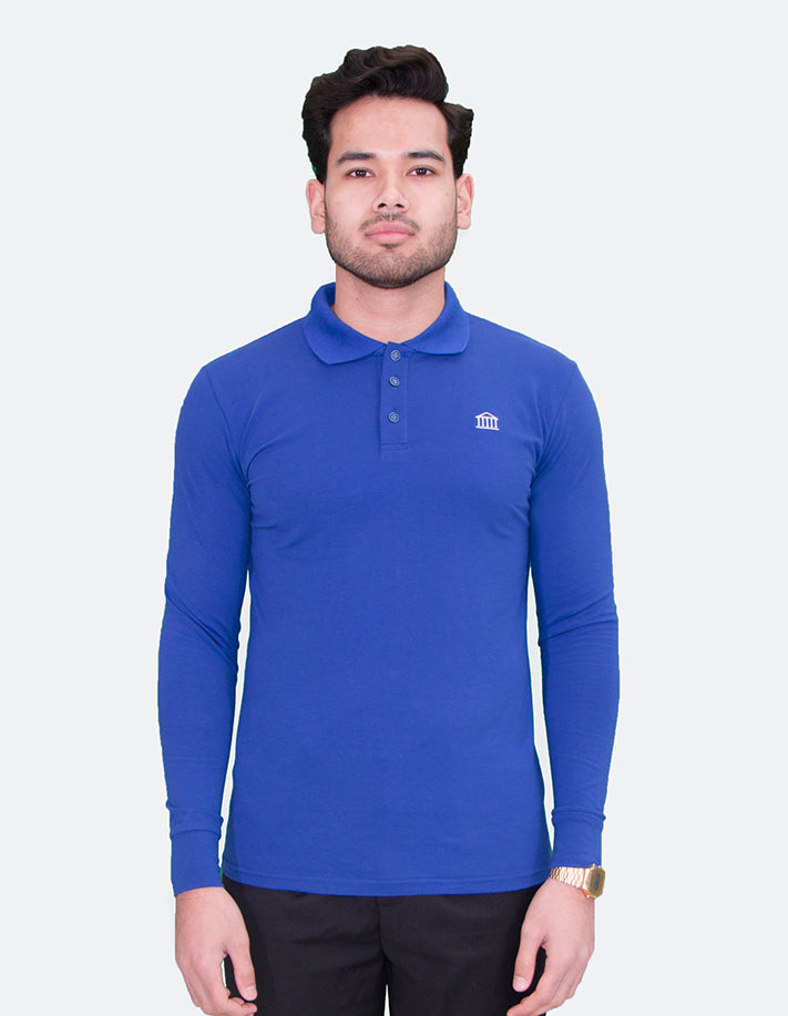 Long sleeve polo royal blue 2025