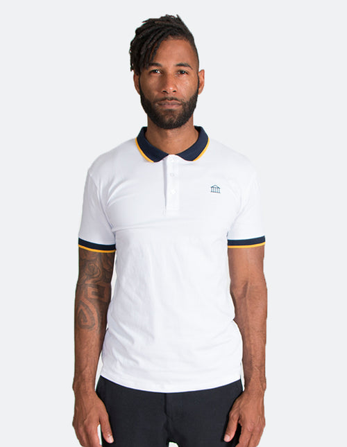 KRIOSWEAR - Blue and Gold Short Sleeve Polo shirt
