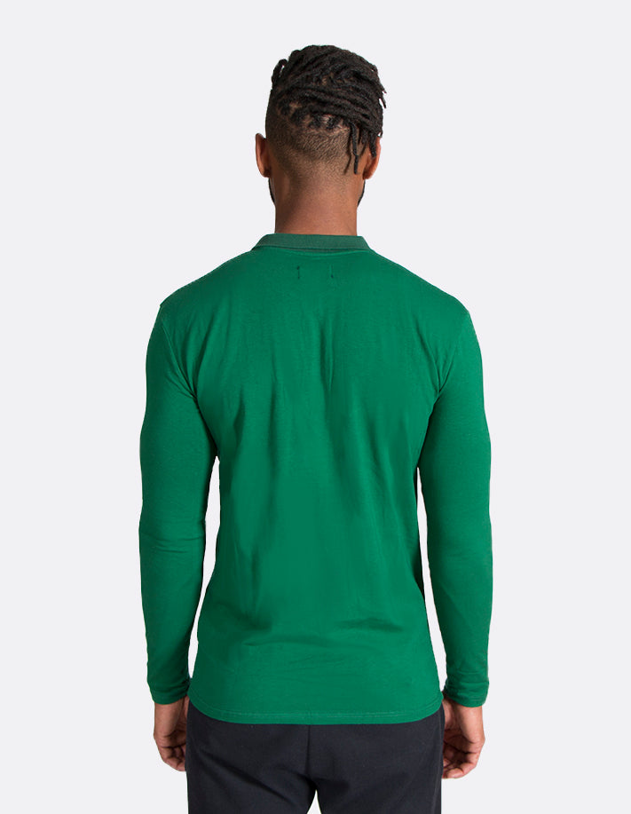KRIOSWEAR Green Long sleeve Polo shirt back