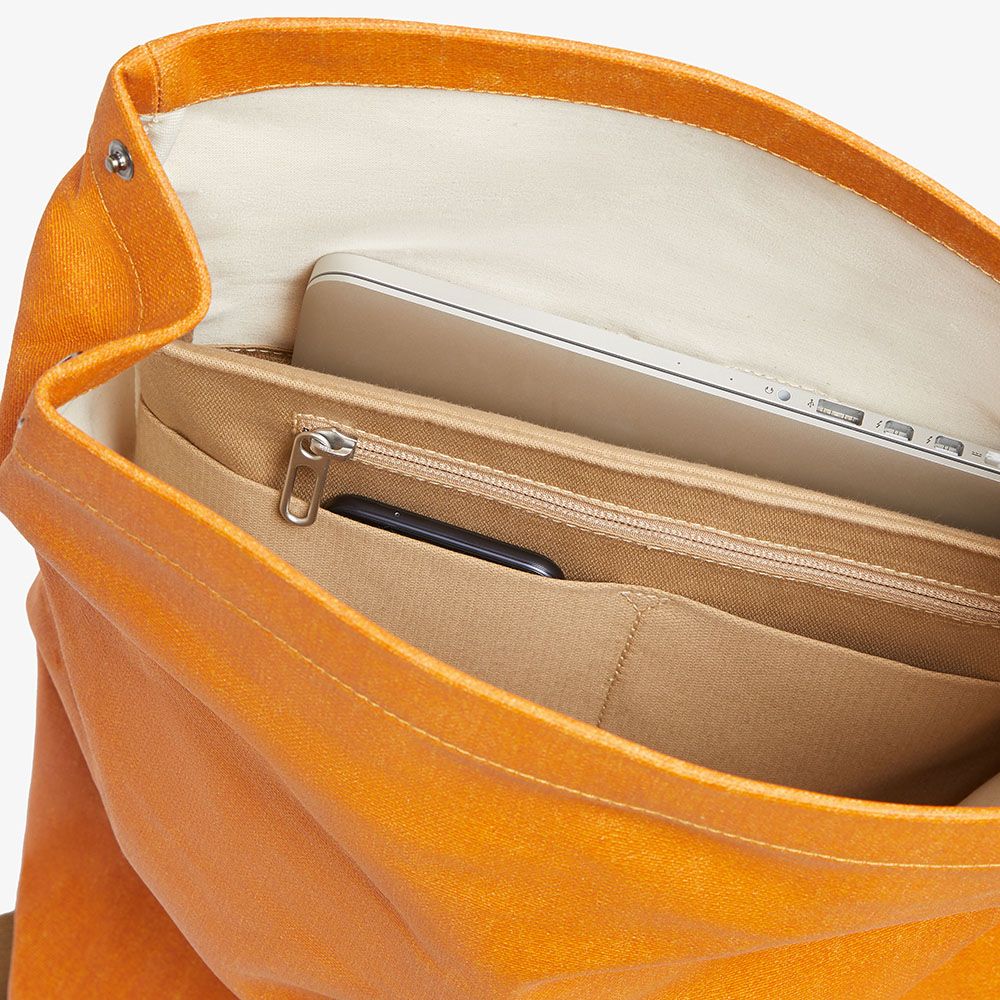 Pickwick Cotton Canvas Backpack Orange/Goose Beak